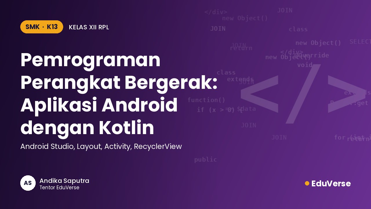 Sampul Pemrograman Perangkat Bergerak: Aplikasi Android dengan Kotlin
