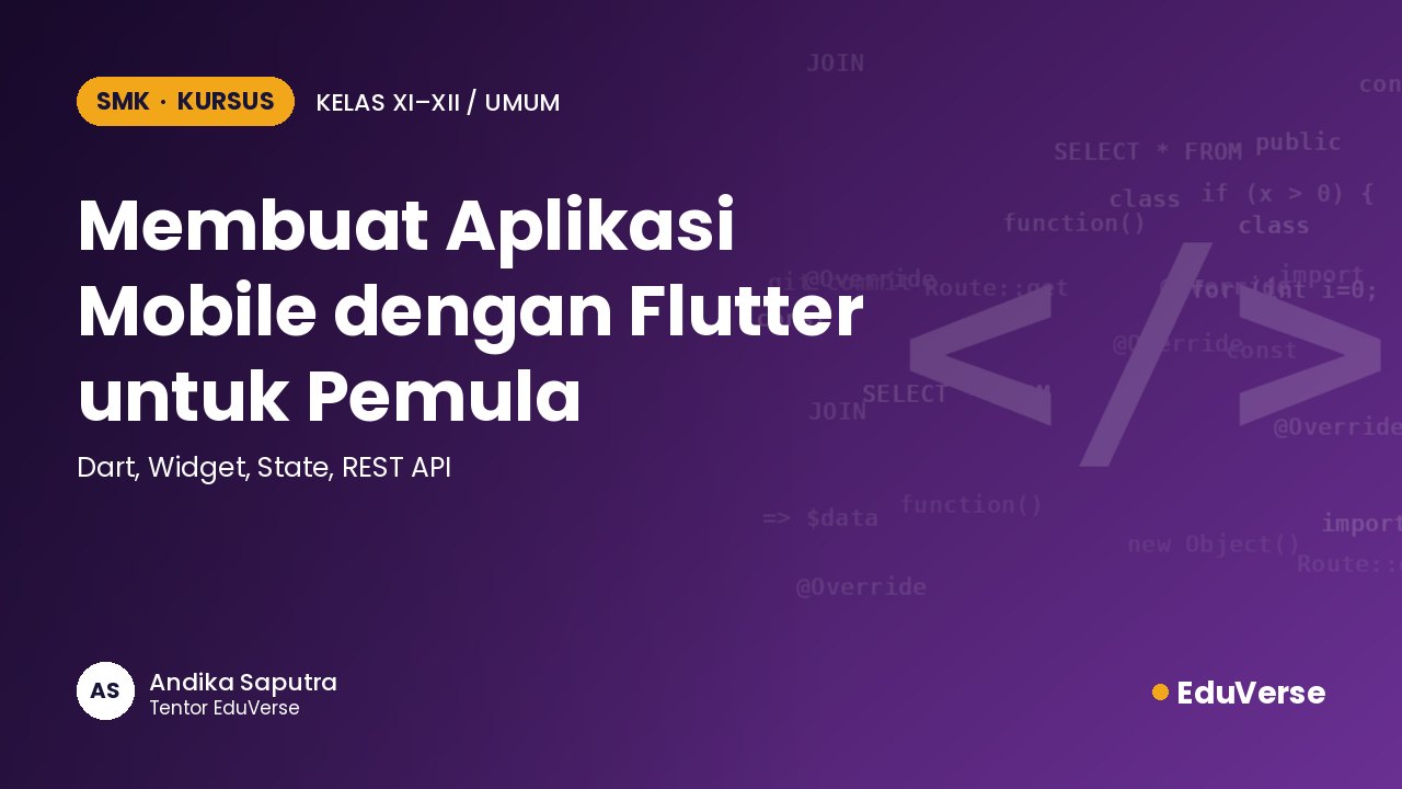 Sampul Membuat Aplikasi Mobile dengan Flutter untuk Pemula