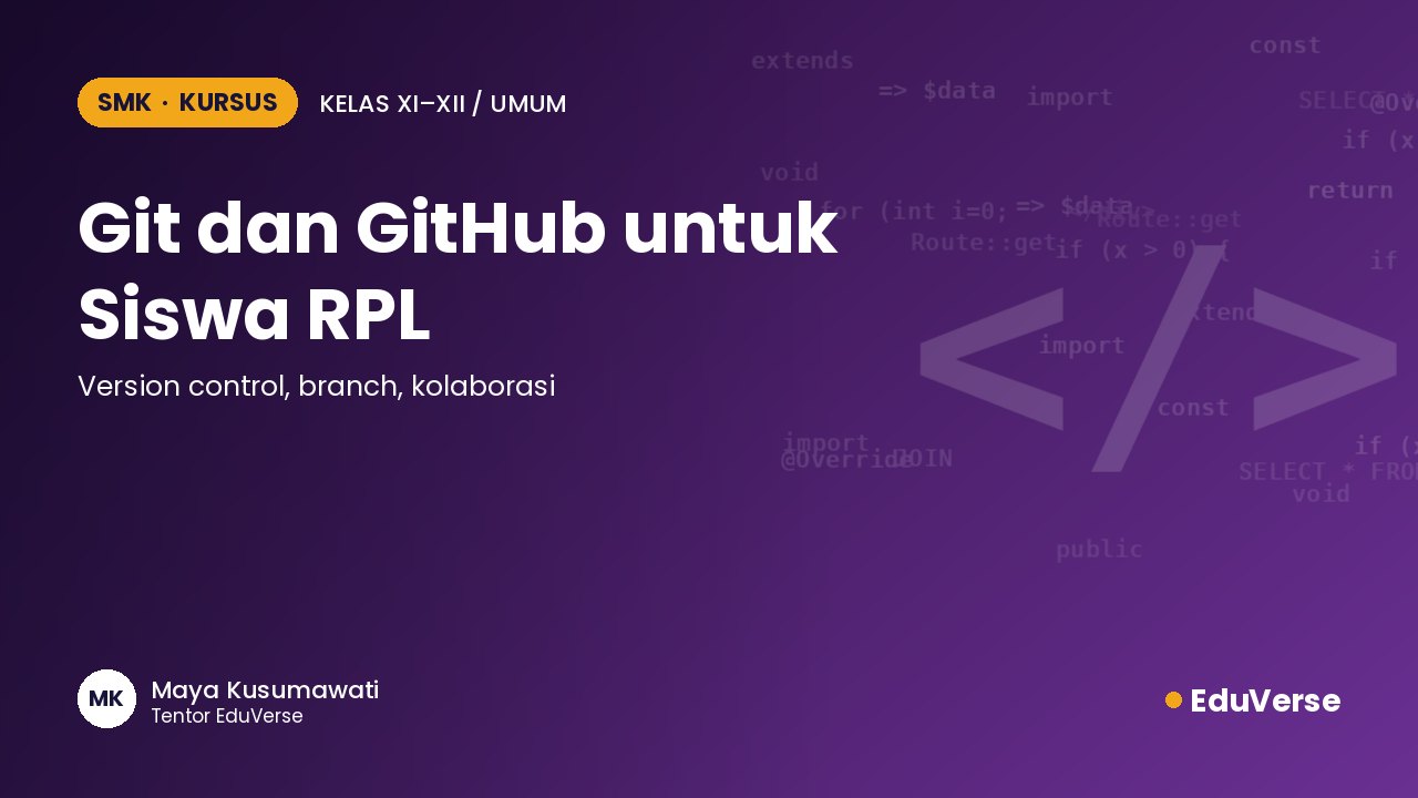 Sampul Git dan GitHub untuk Siswa RPL