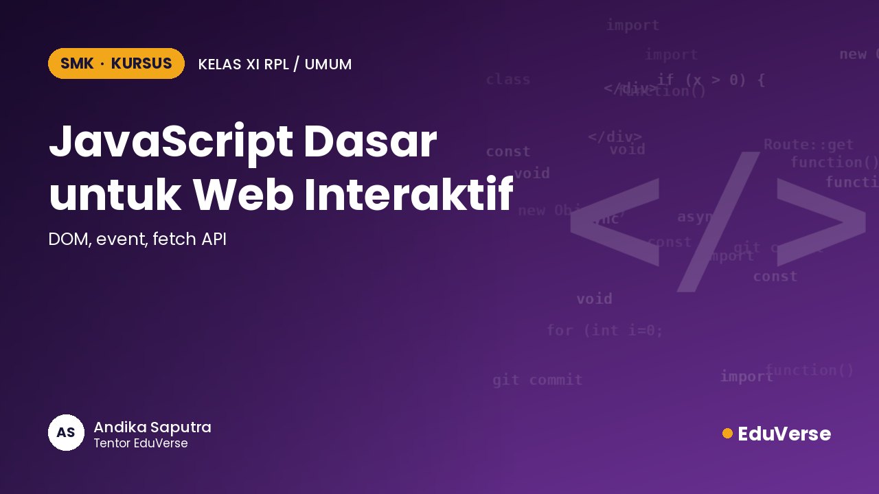 Sampul JavaScript Dasar untuk Web Interaktif
