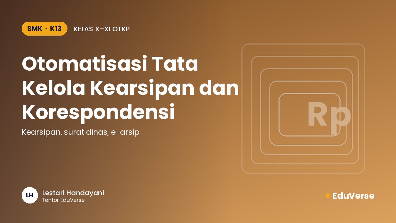 Sampul Otomatisasi Tata Kelola Kearsipan dan Korespondensi