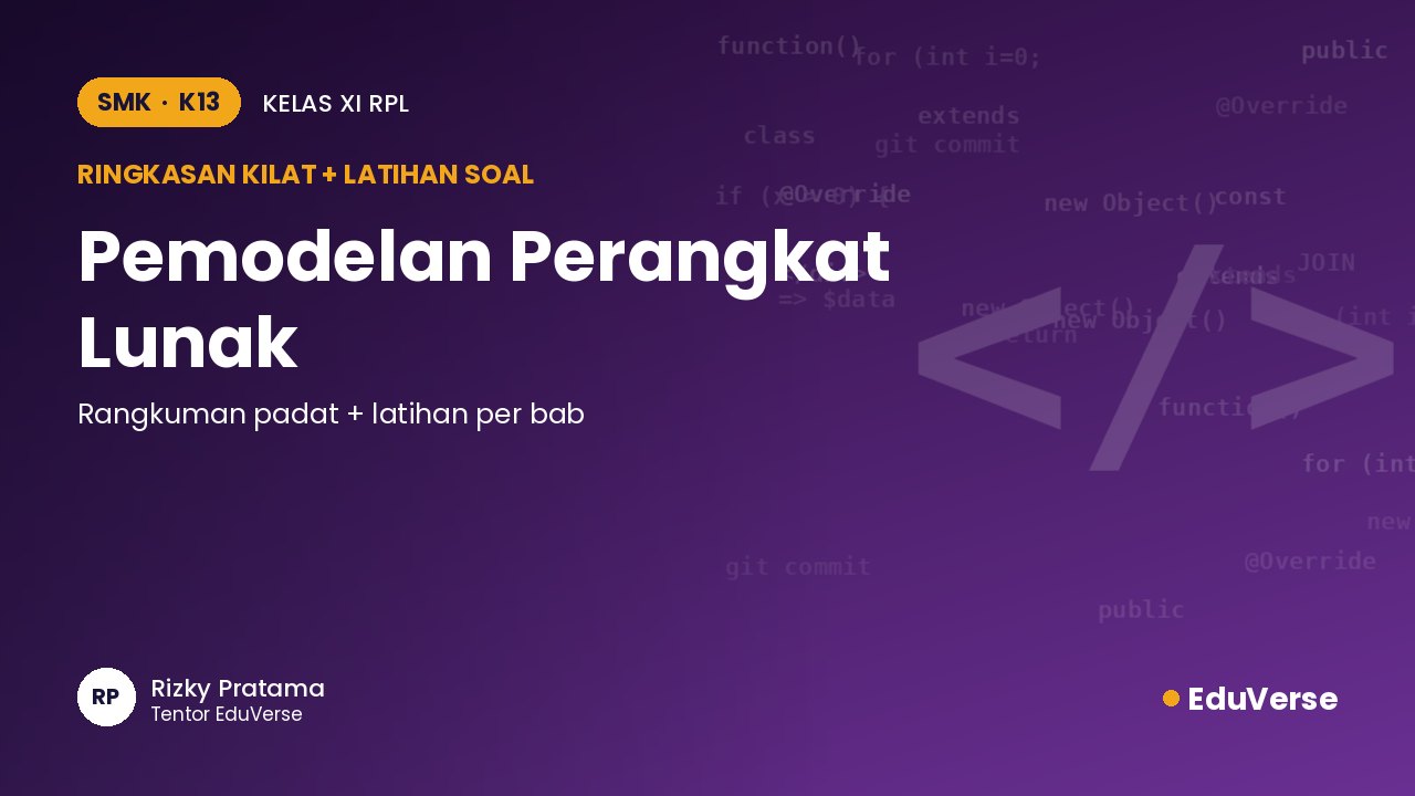 Sampul Ringkasan Kilat dan Latihan Soal Pemodelan Perangkat Lunak