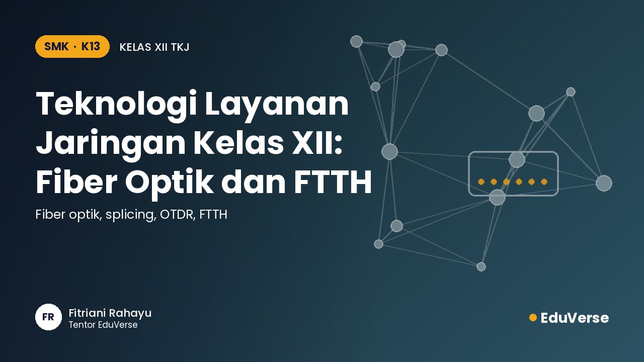 Sampul Teknologi Layanan Jaringan Kelas XII: Fiber Optik dan FTTH