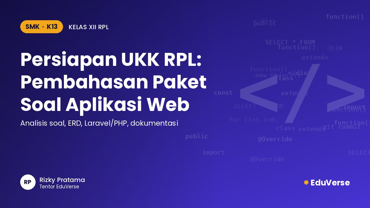 Sampul Persiapan UKK RPL: Pembahasan Paket Soal Aplikasi Web